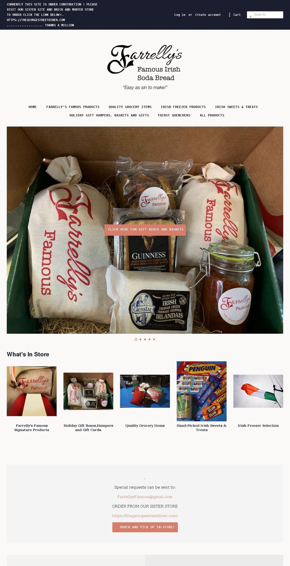 farrellysfamous.com shopify website screenshot