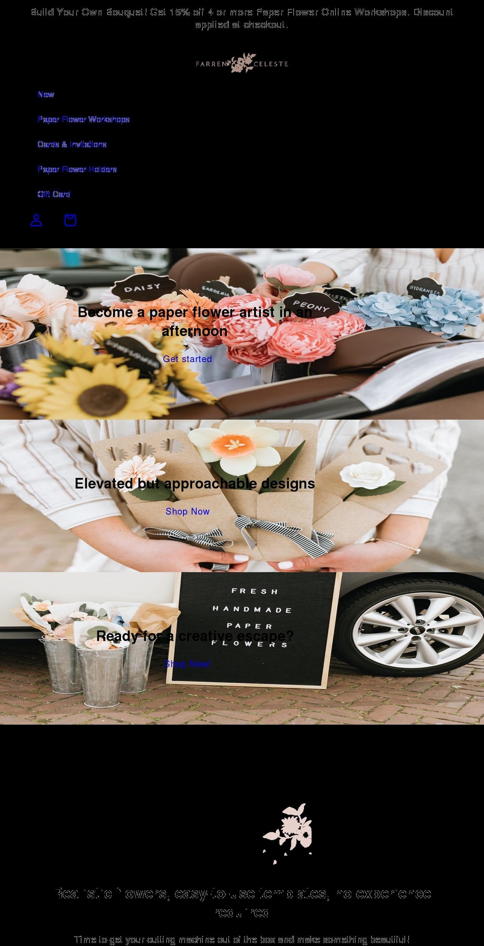 farrenceleste.com shopify website screenshot