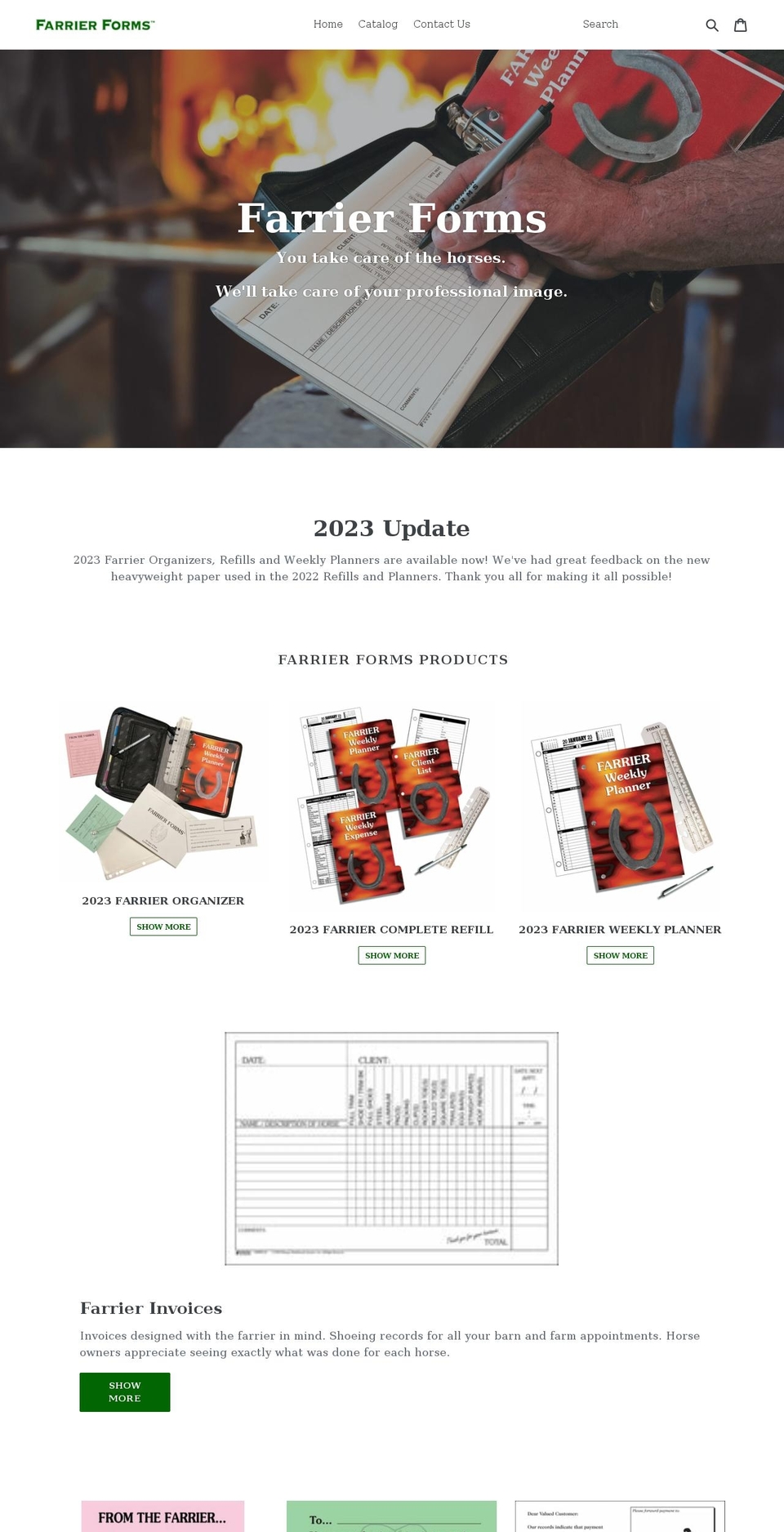 farrierforms.com shopify website screenshot