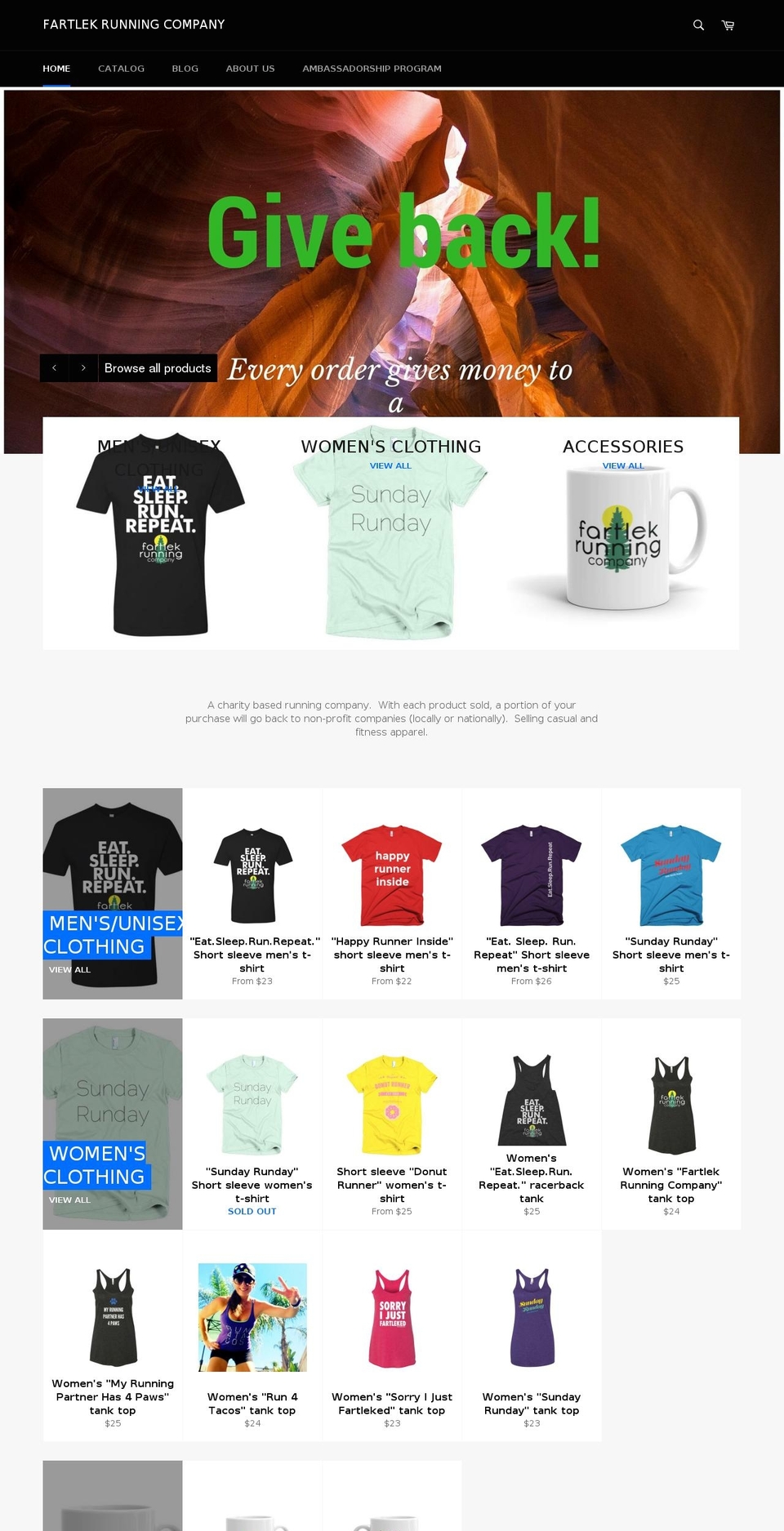 fartlekrunningcompany.com shopify website screenshot