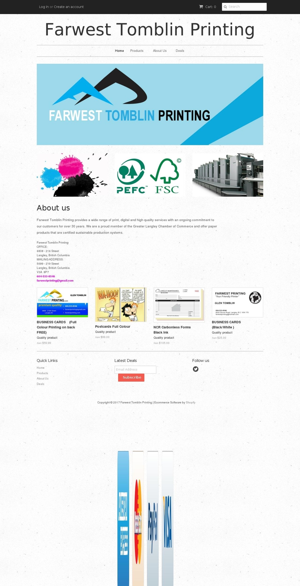 farwestprinting.com shopify website screenshot