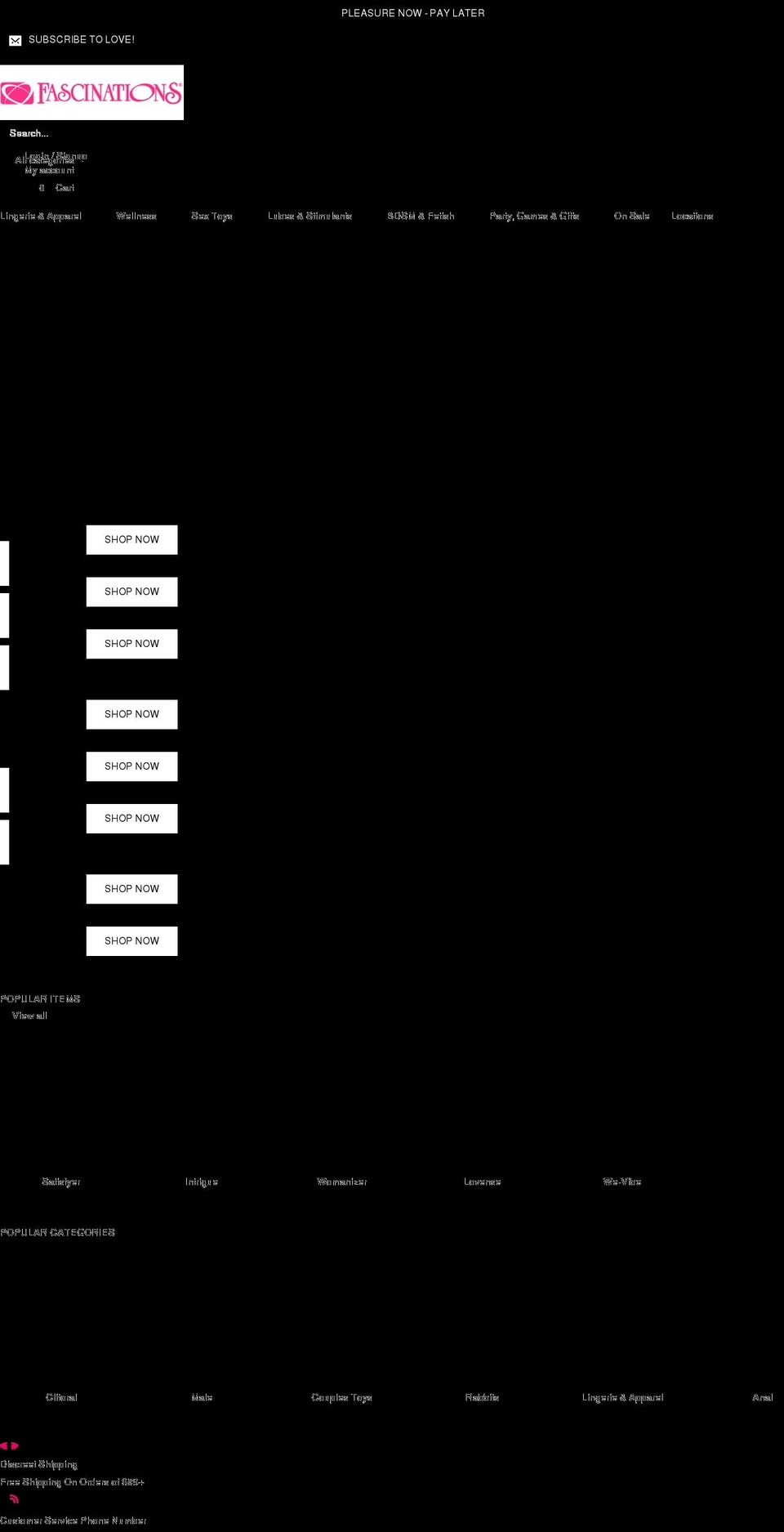 fascinations.net shopify website screenshot