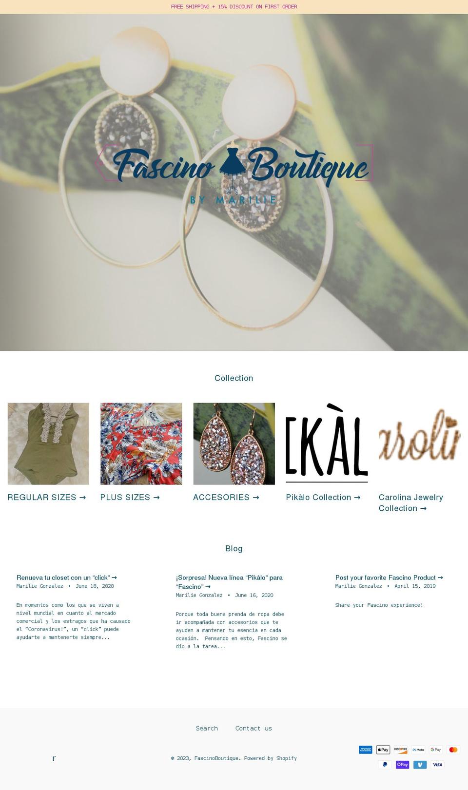 fascinobymarilie.com shopify website screenshot