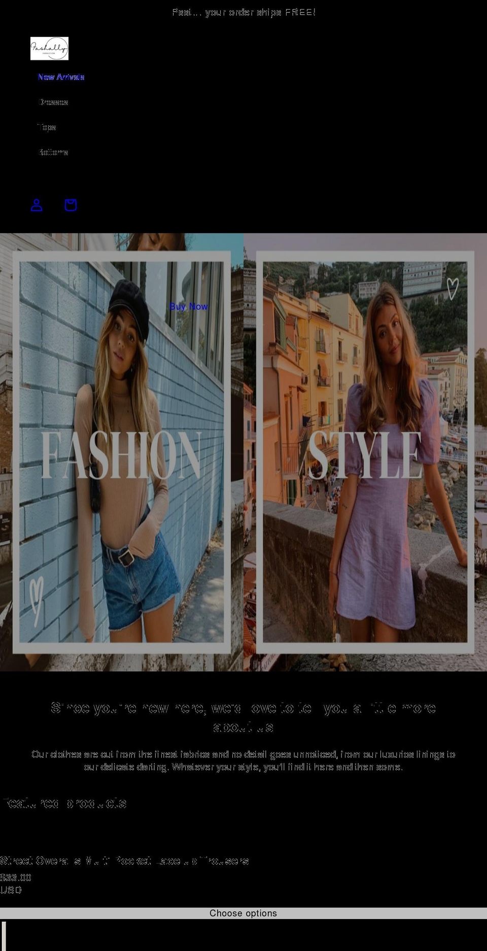 fashally.com shopify website screenshot
