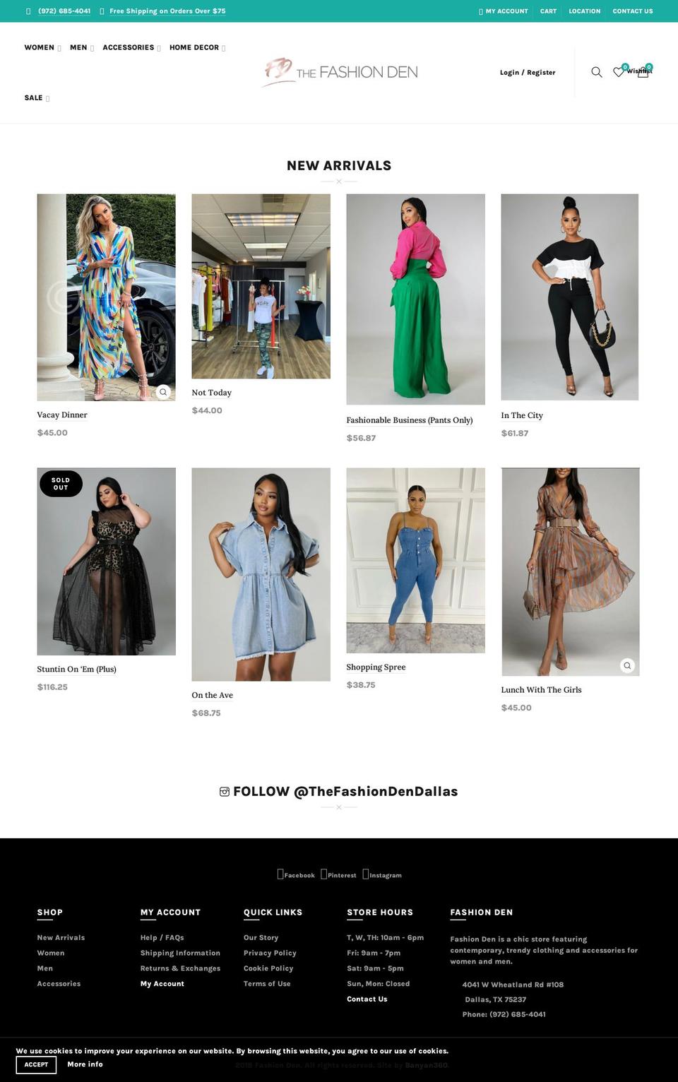 fashion-den.com — Shopify storefront screenshot