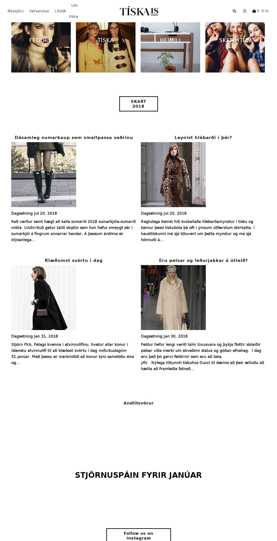 fashion.is shopify website screenshot