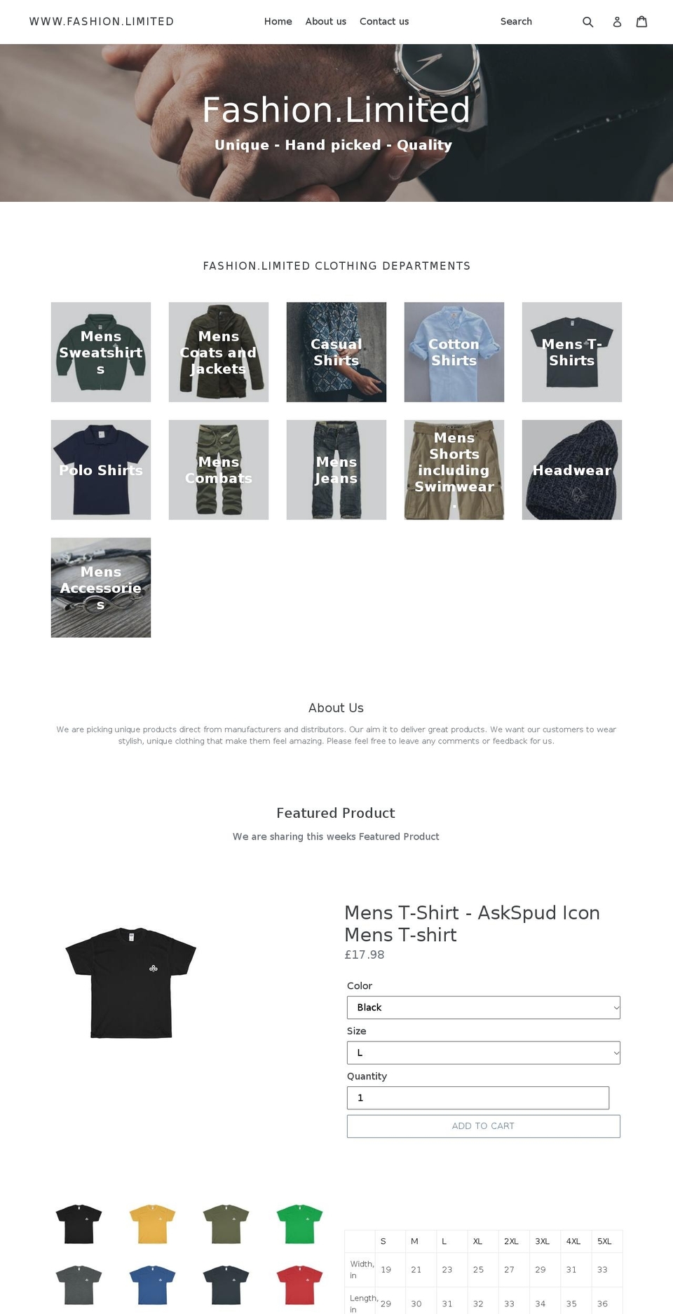 fashion.limited shopify website screenshot