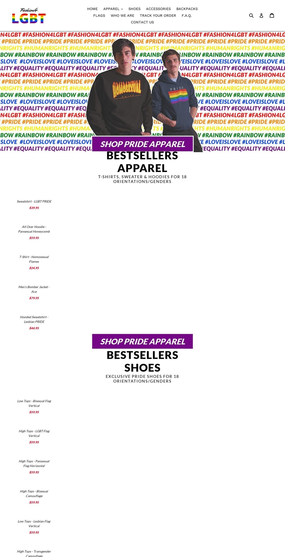 fashion4lgbt.com shopify website screenshot