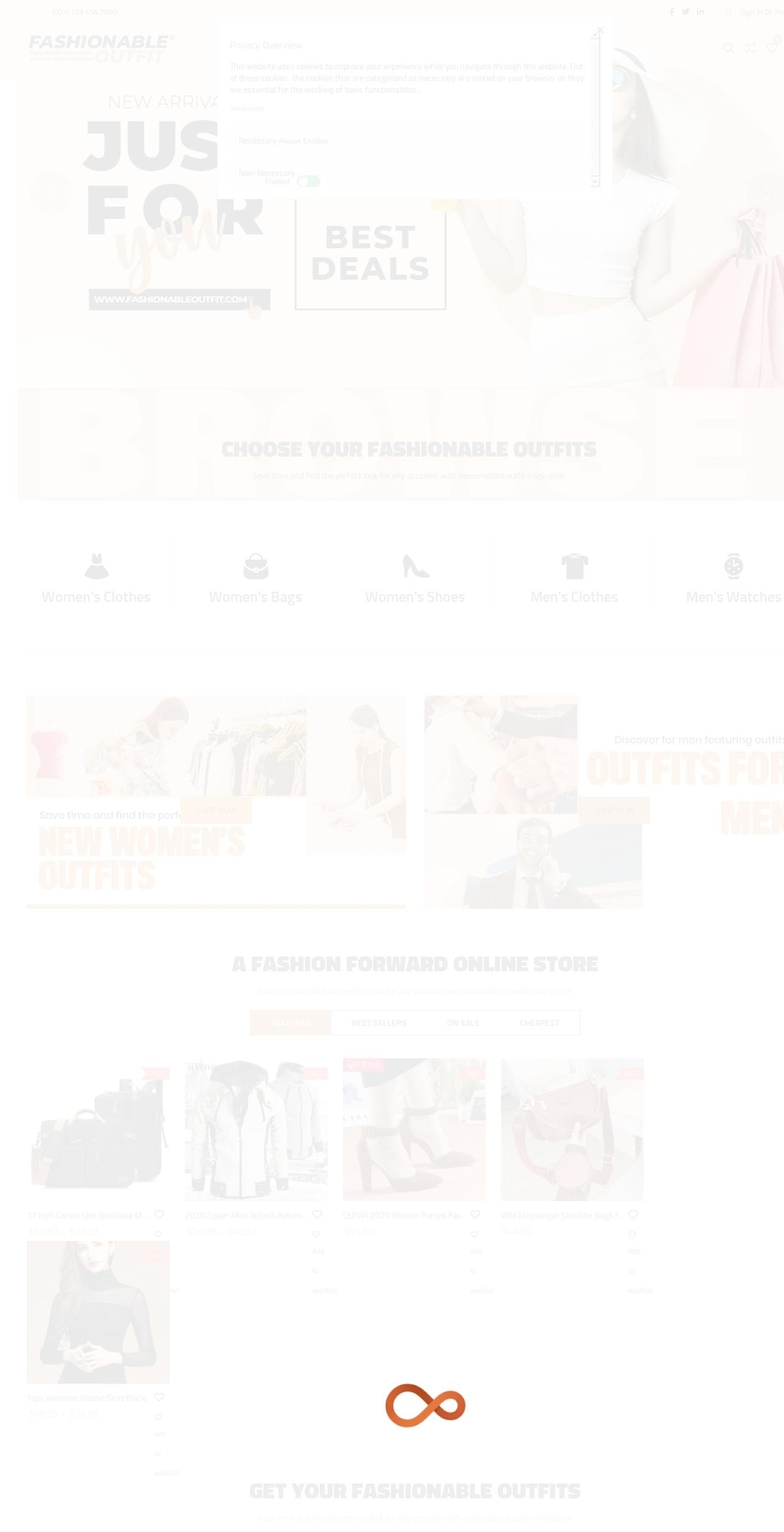 fashionableoutfit.com — Shopify storefront screenshot