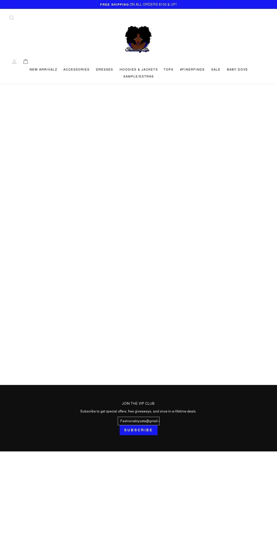 fashionablyzeta.com shopify website screenshot