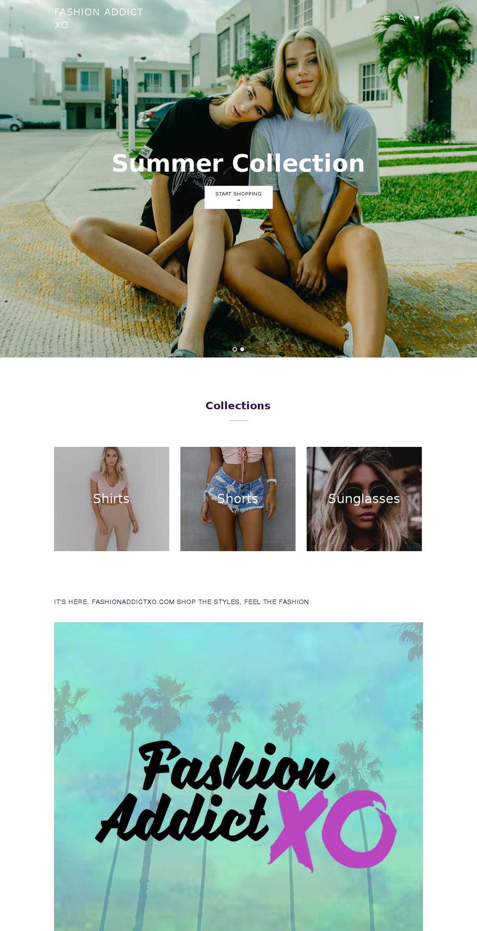 fashionaddictxo.com — Shopify storefront screenshot