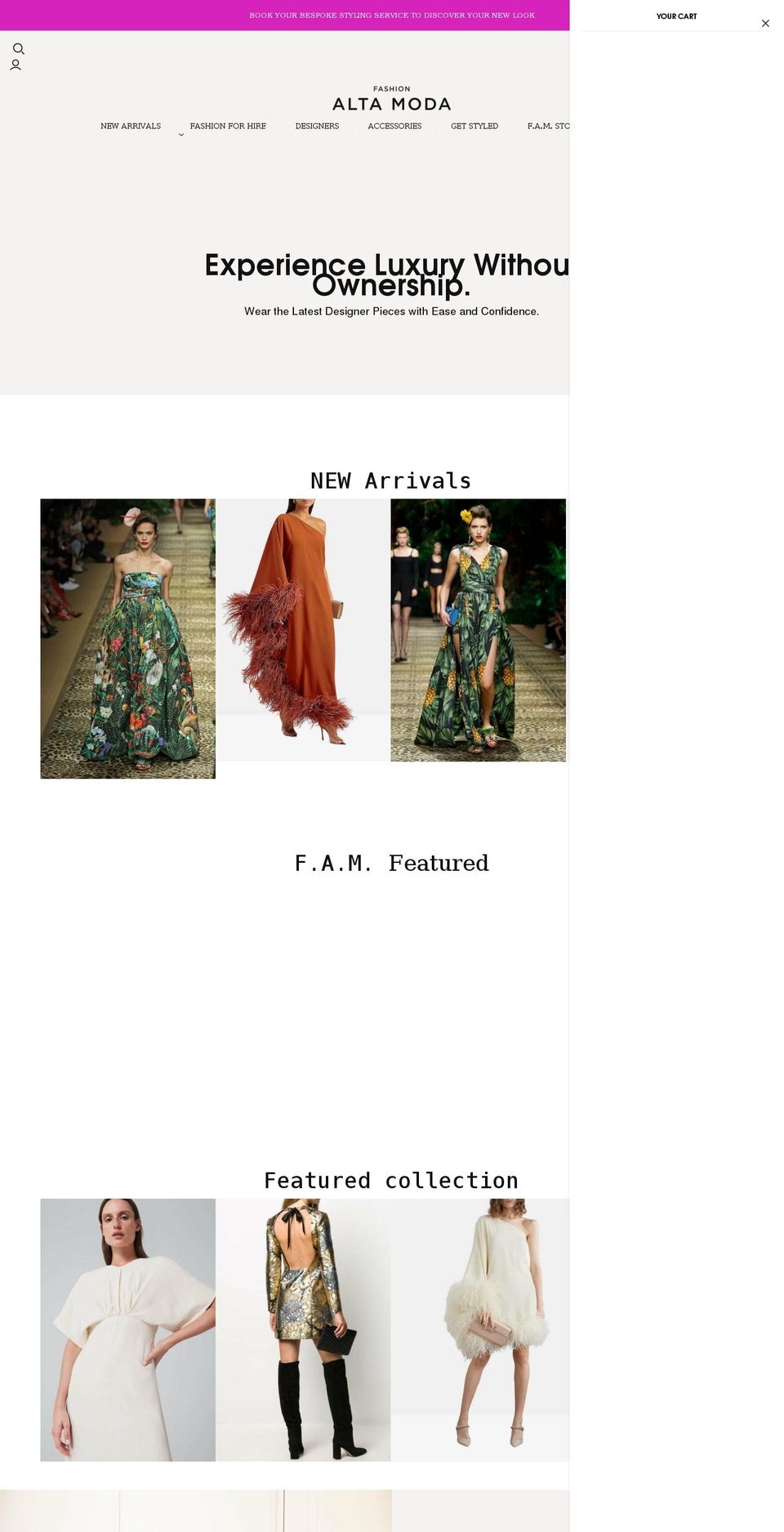 fashionaltamoda.com.au shopify website screenshot