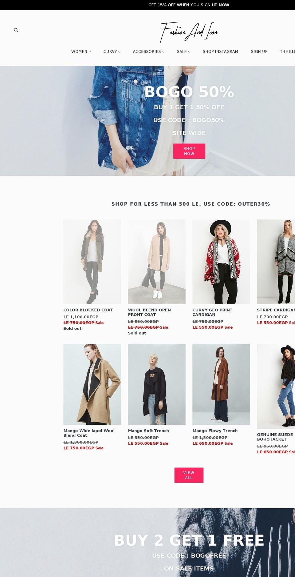 fashionandicon.com shopify website screenshot