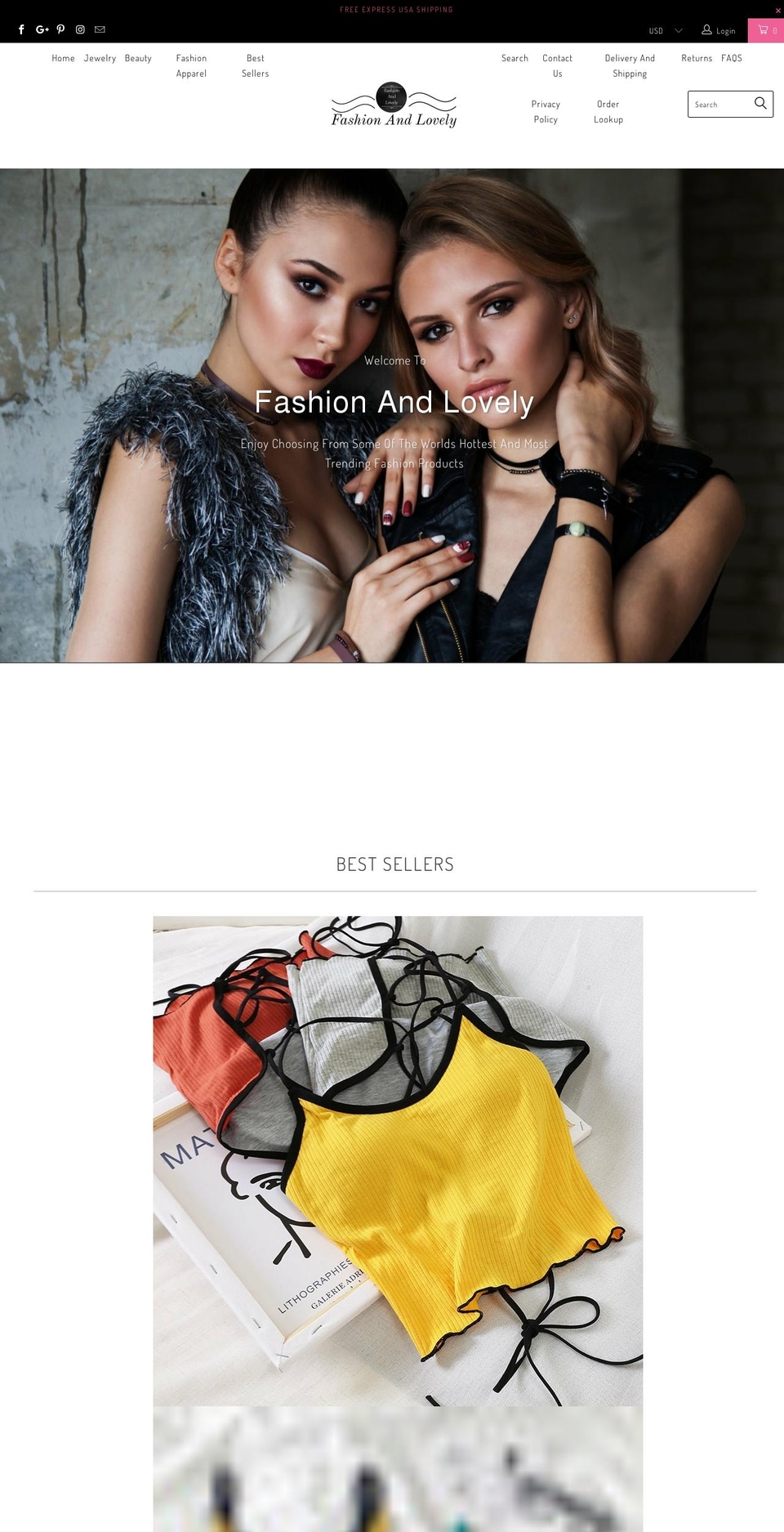 fashionandlovely.com shopify website screenshot