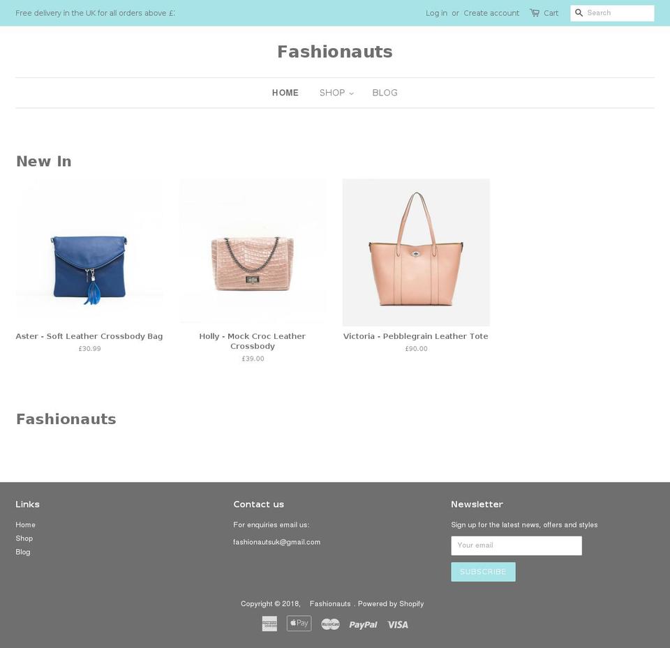 fashionauts.com — Shopify storefront screenshot