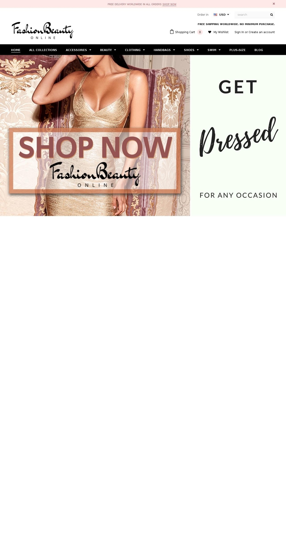 fashionbeautyonline.com — Shopify storefront screenshot