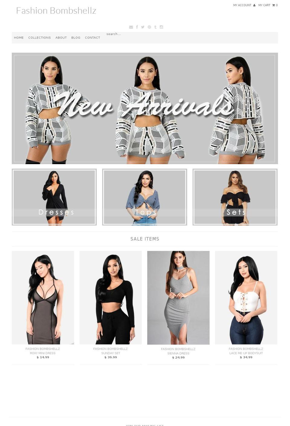 fashionbombshellz.com shopify website screenshot