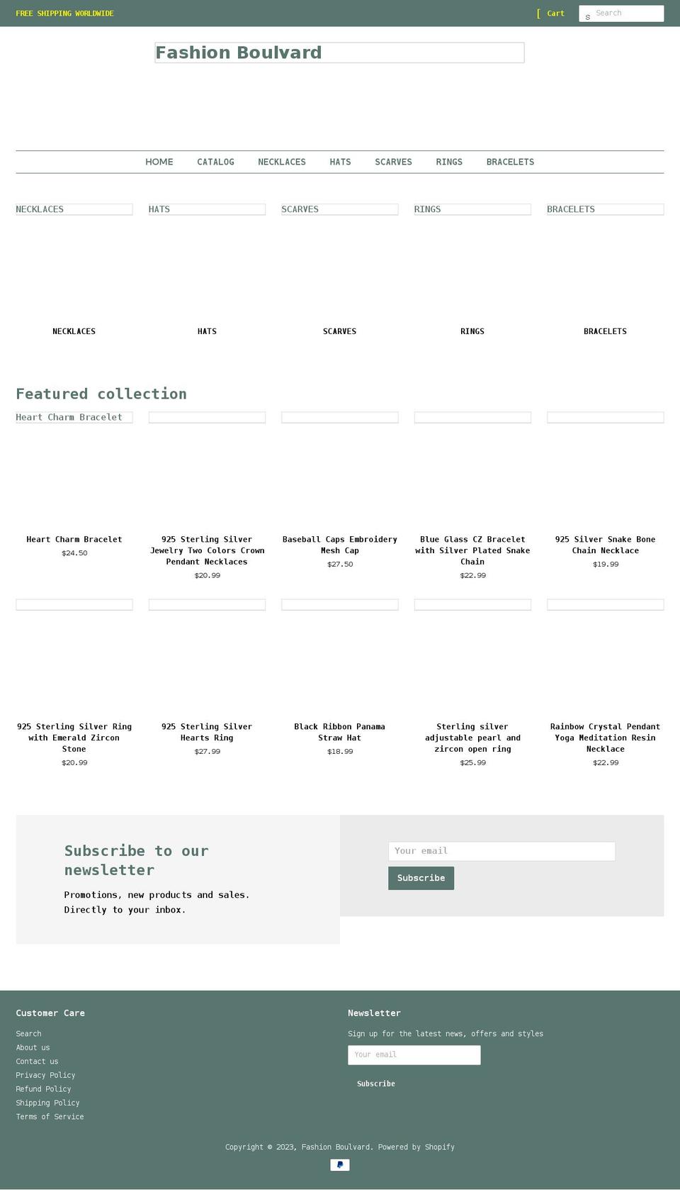 fashionboulvard.com shopify website screenshot