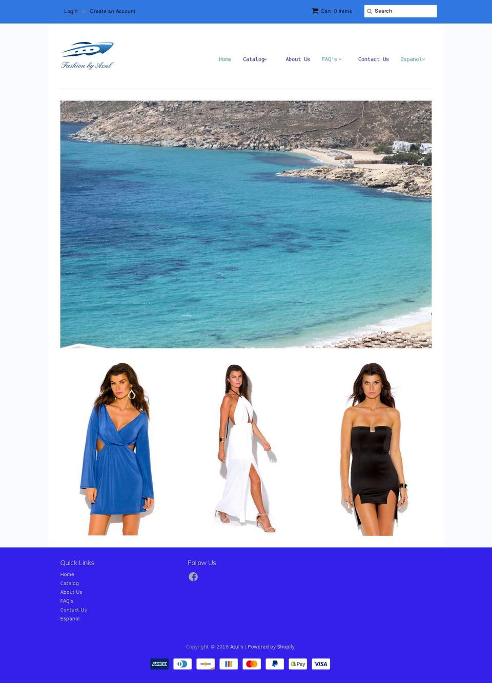 fashionbyazul.com — Shopify storefront screenshot
