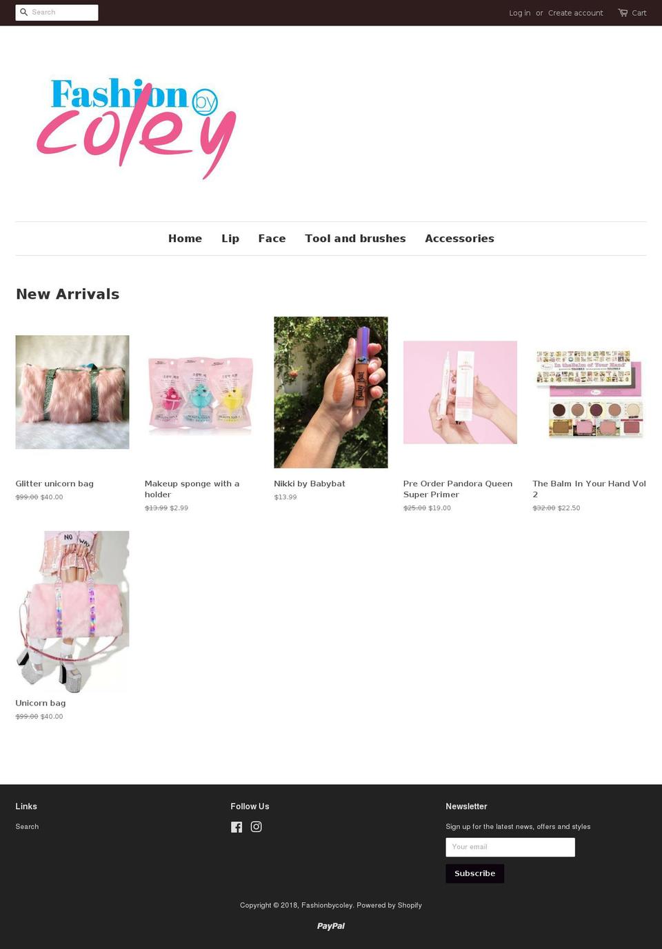 fashionbycoley.com — Shopify storefront screenshot