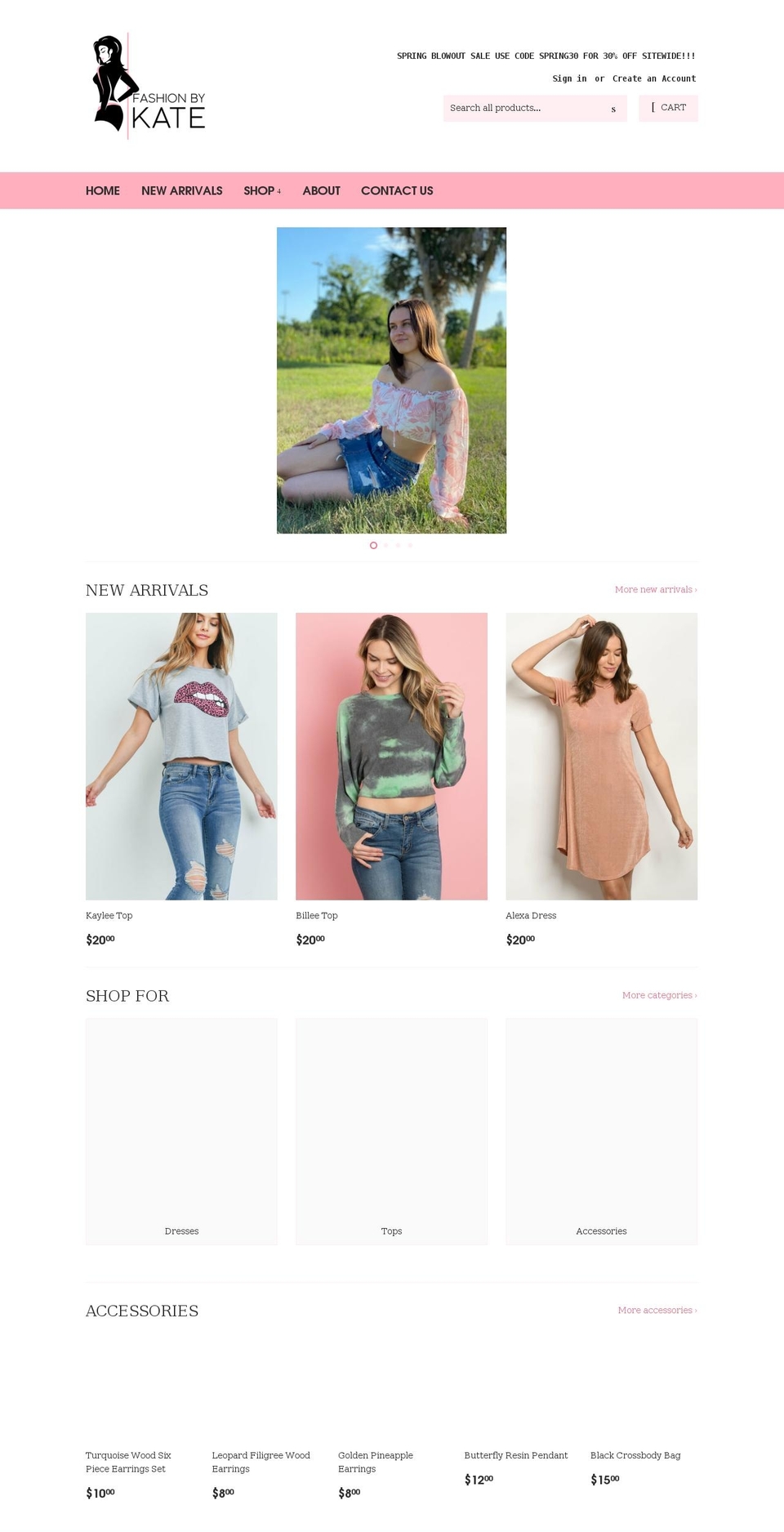fashionbykate.com shopify website screenshot