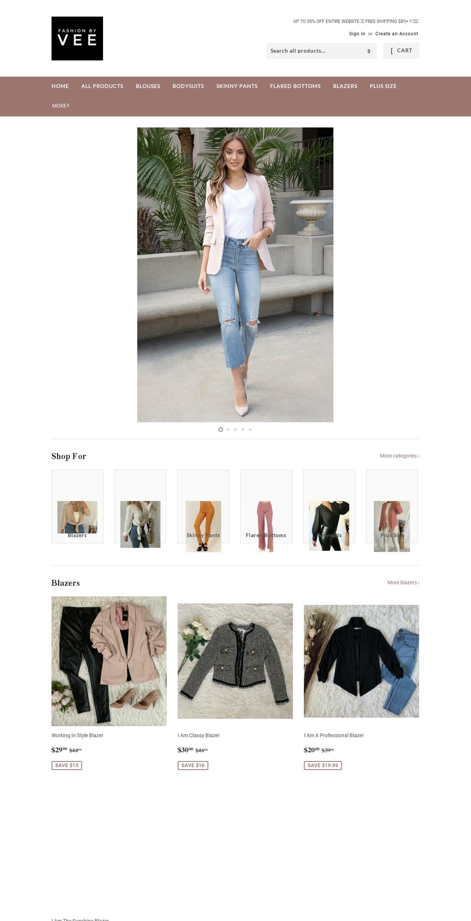 fashionbyvee.com shopify website screenshot