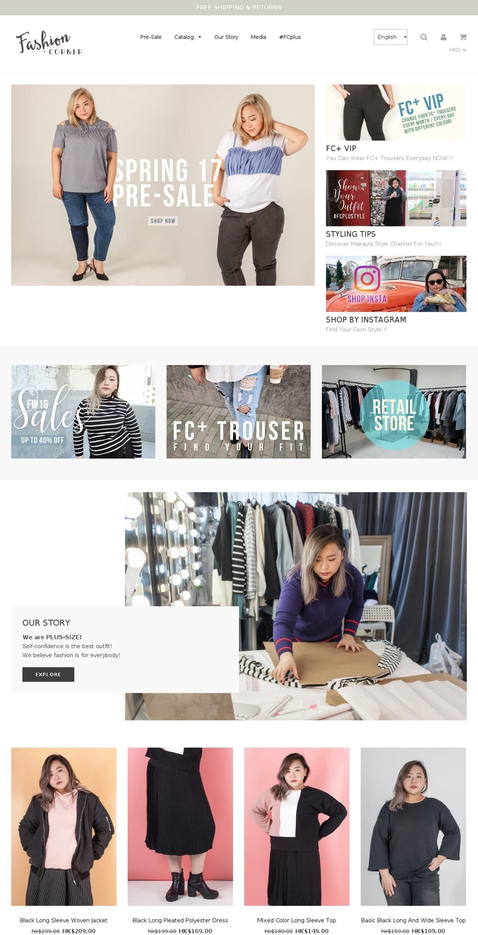fashioncornerplus.com shopify website screenshot