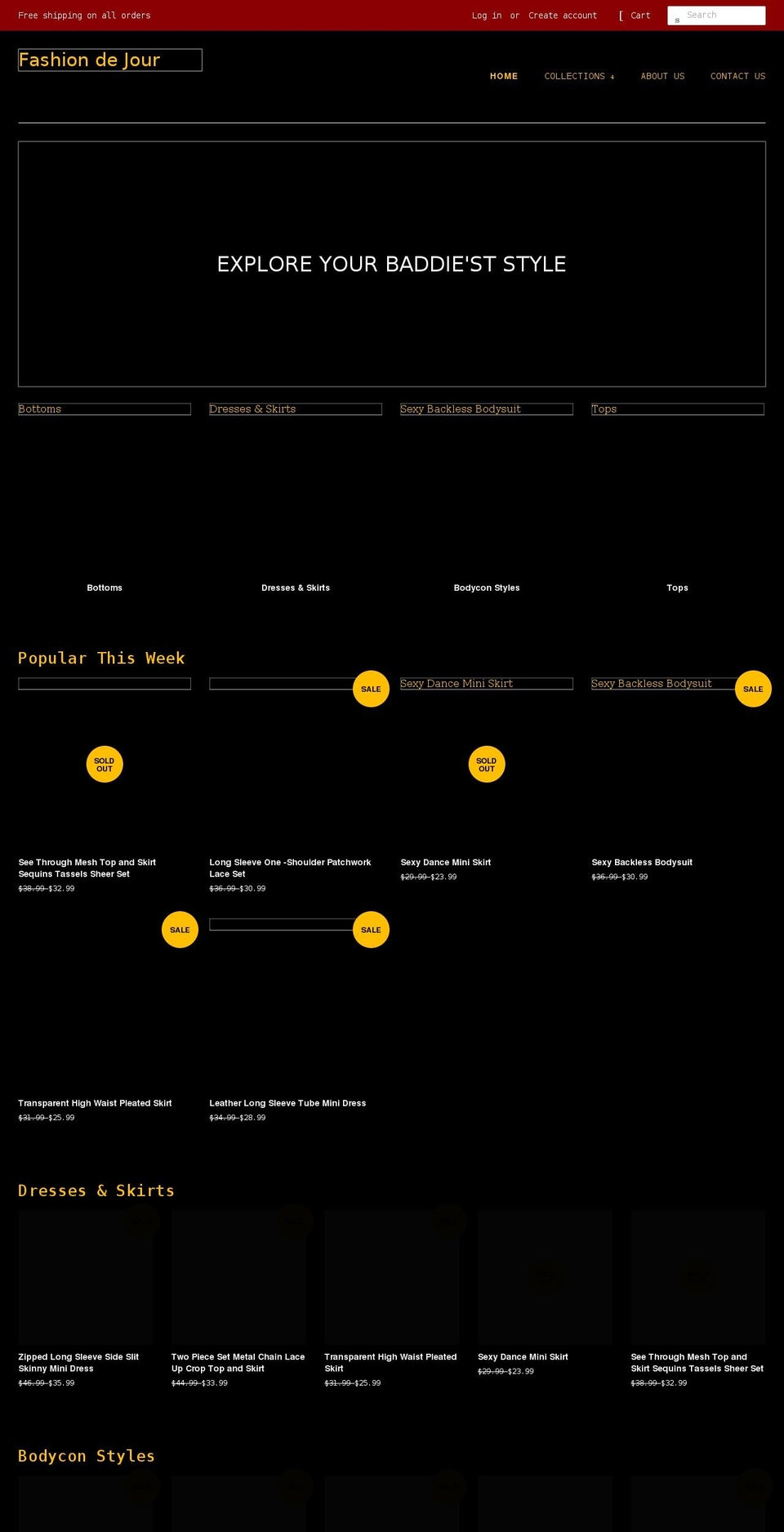 fashiondej.com shopify website screenshot