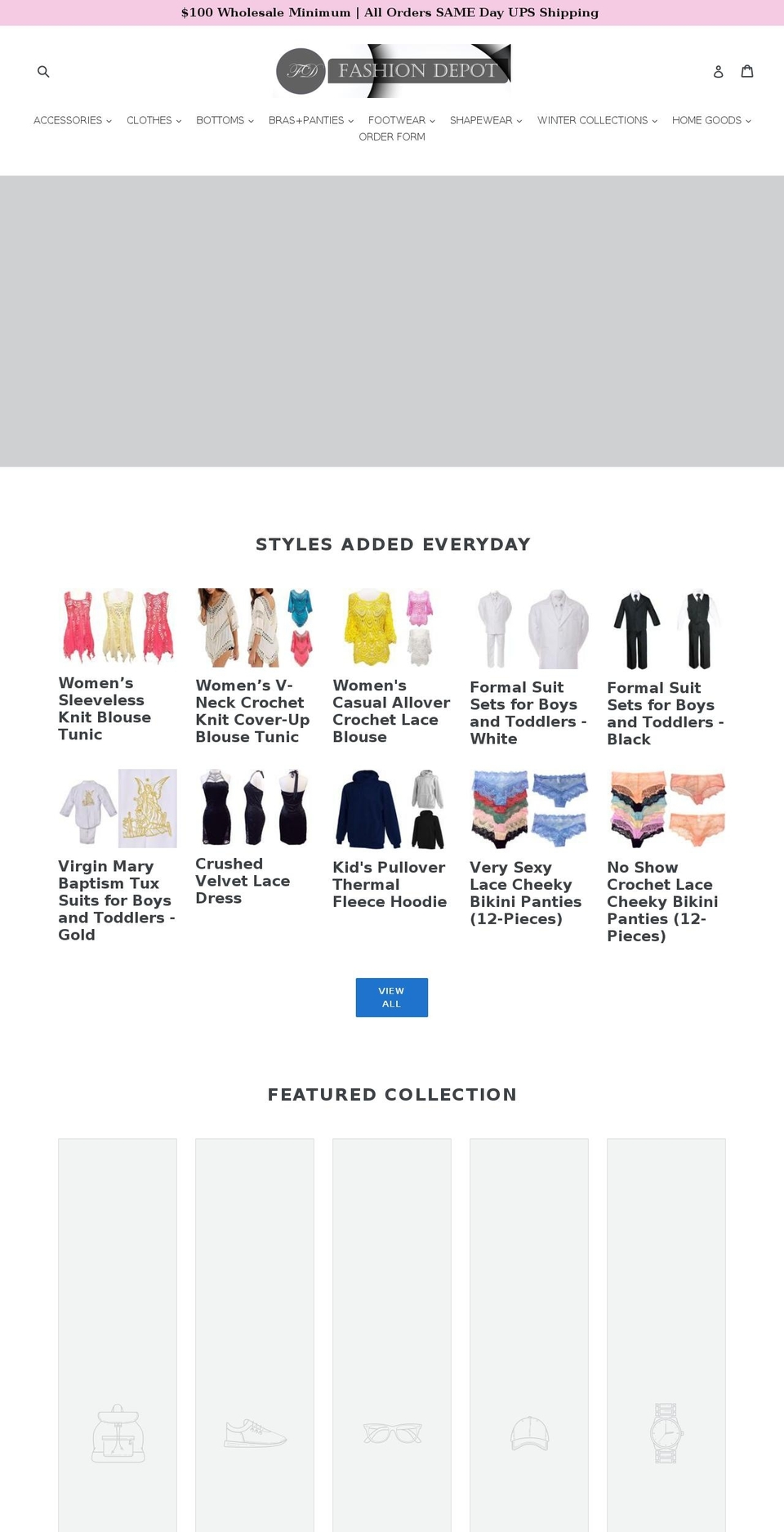 fashiondepot.co shopify website screenshot