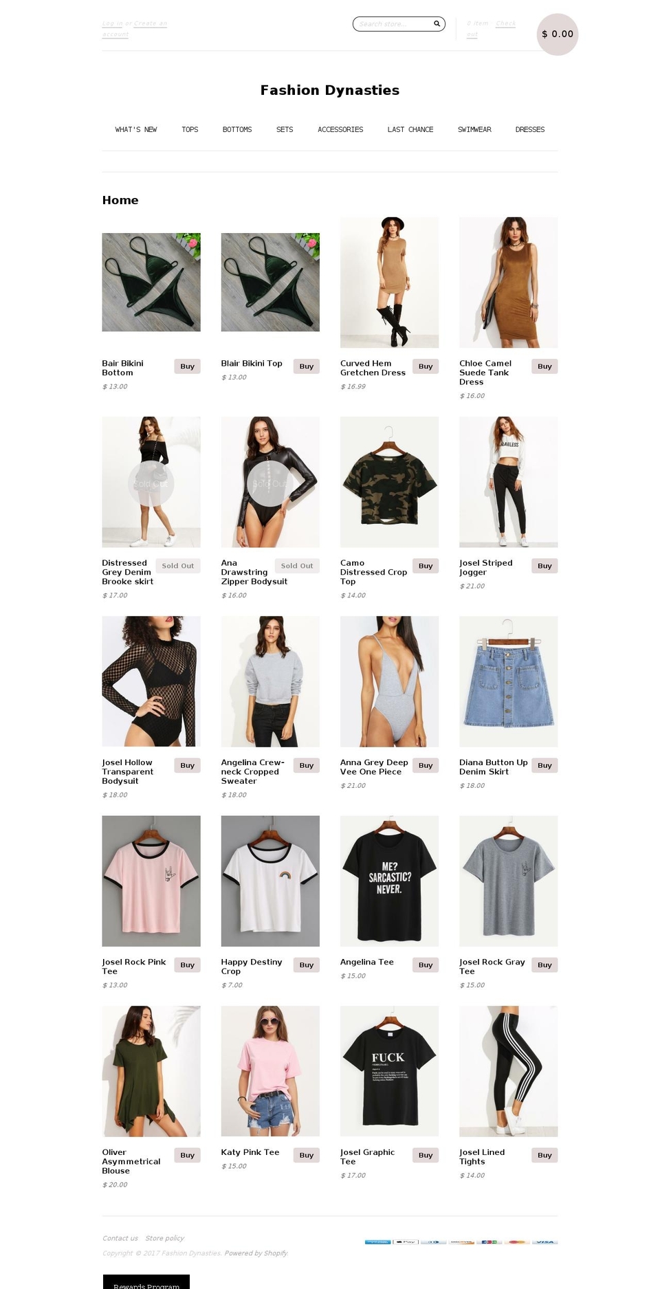 fashiondynasties.com shopify website screenshot