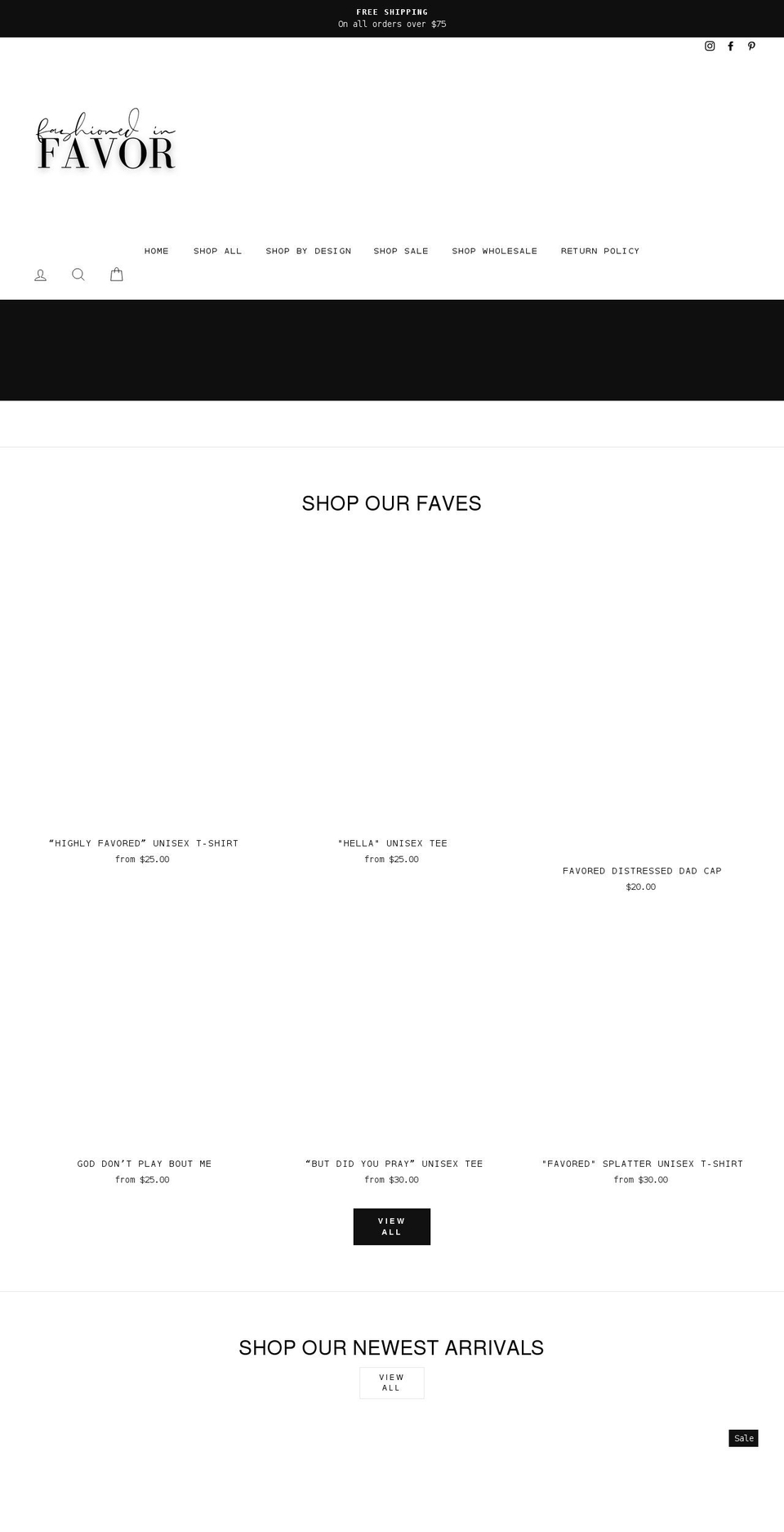 fashionedinfavor.com shopify website screenshot
