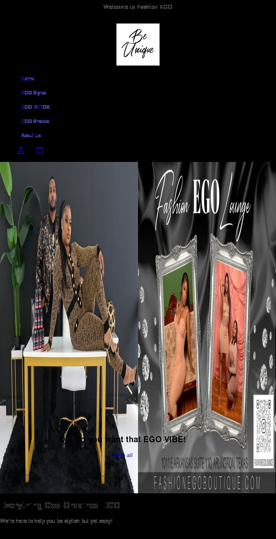 fashionegoboutique.com shopify website screenshot