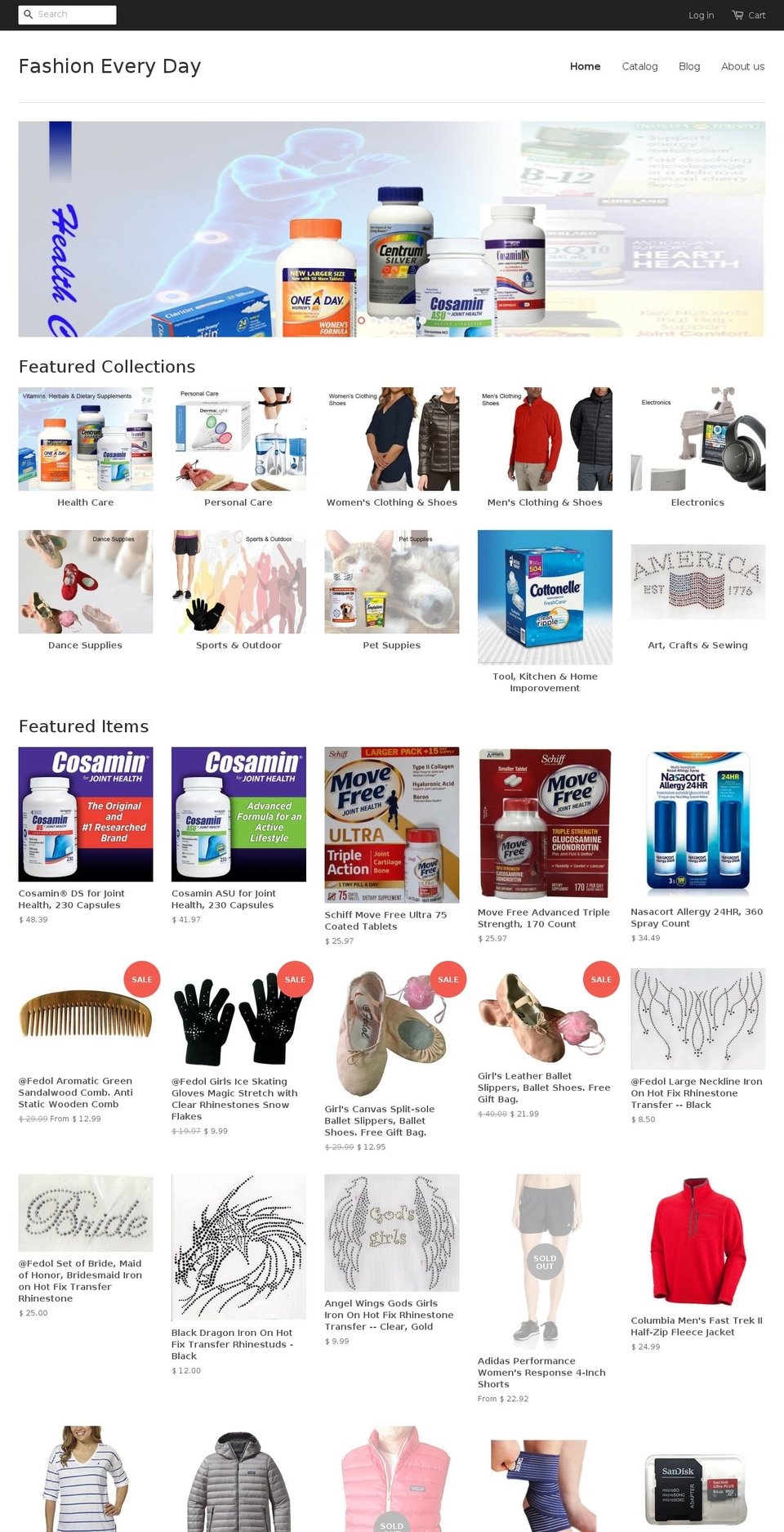 fashioneverydayonline.com shopify website screenshot