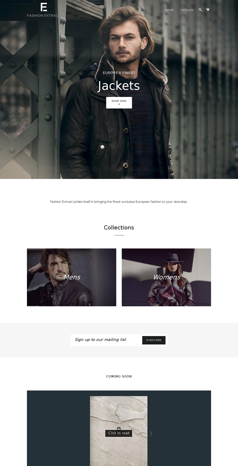 fashionextract.com shopify website screenshot