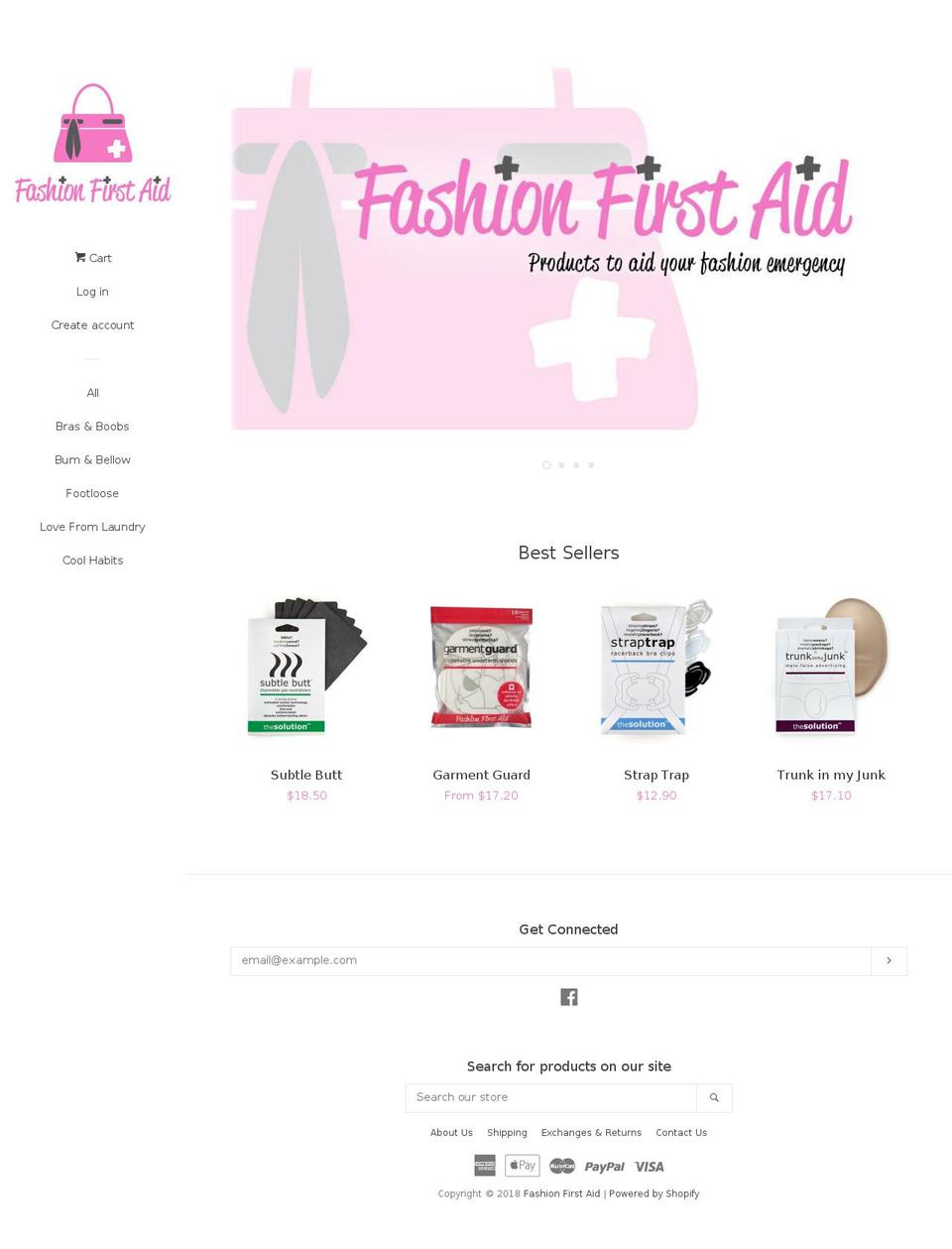 fashionfirstaid.com.au shopify website screenshot