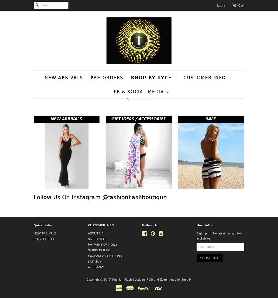 fashionflash.com.au shopify website screenshot