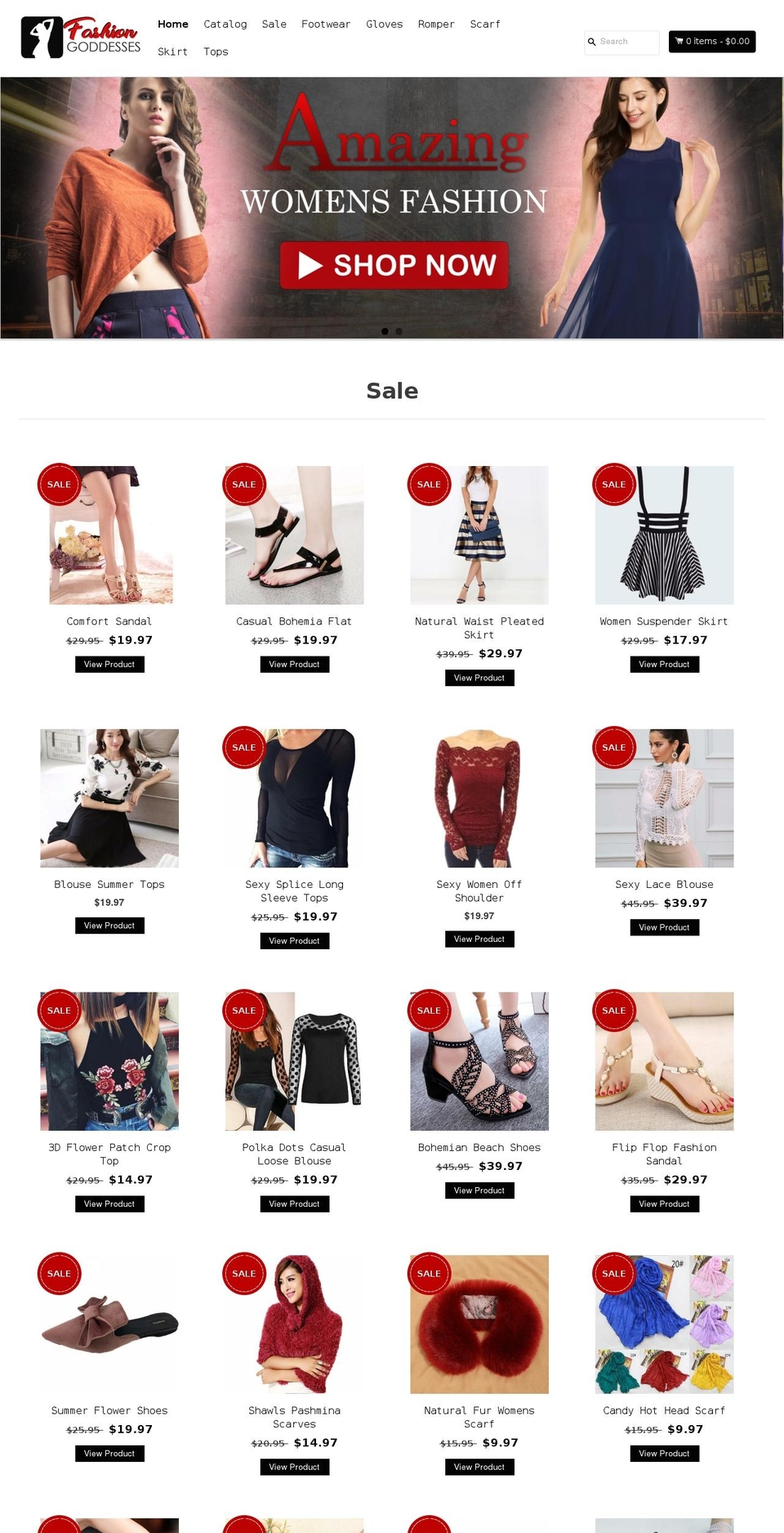 EcomClub Shopify theme site example fashiongoddesses.com