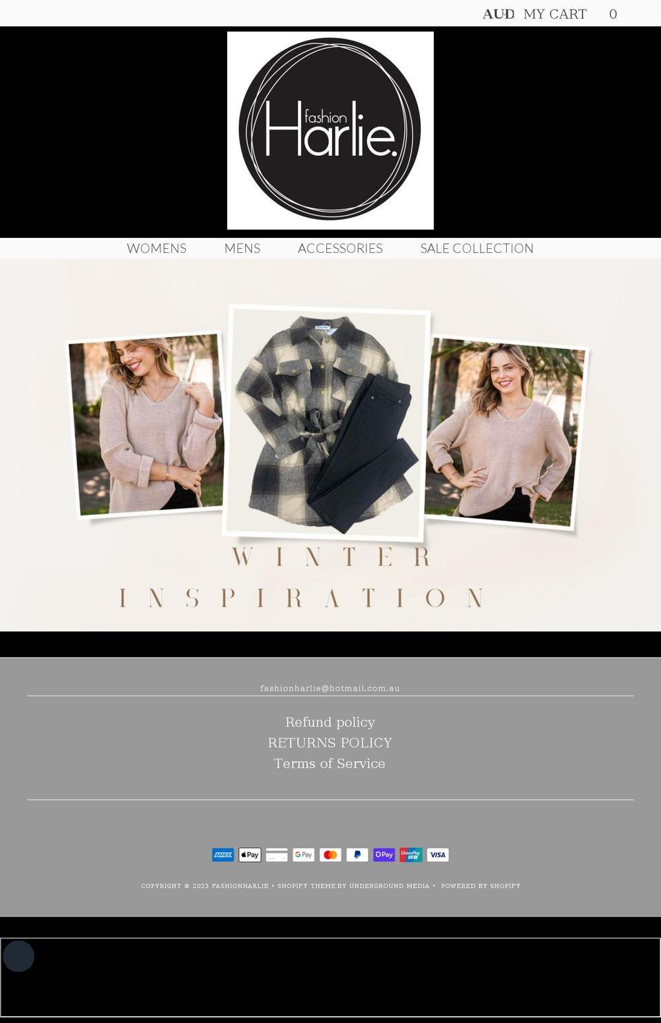 fashionharlie.com — Shopify storefront screenshot