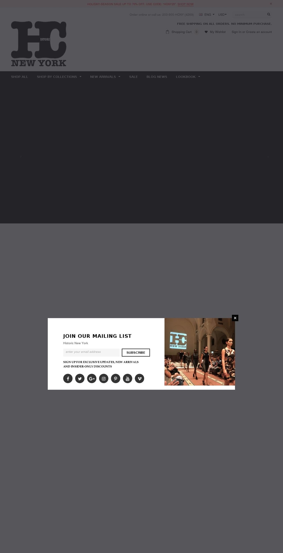 fashionhistoric.com — Shopify storefront screenshot