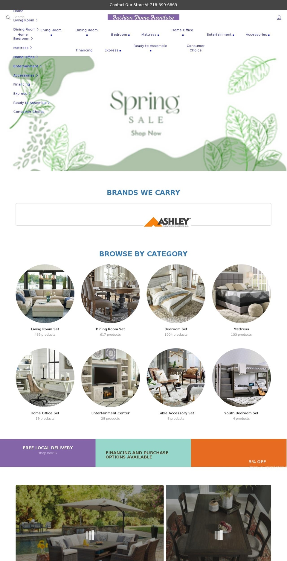 fashionhomefurnitureny.com shopify website screenshot