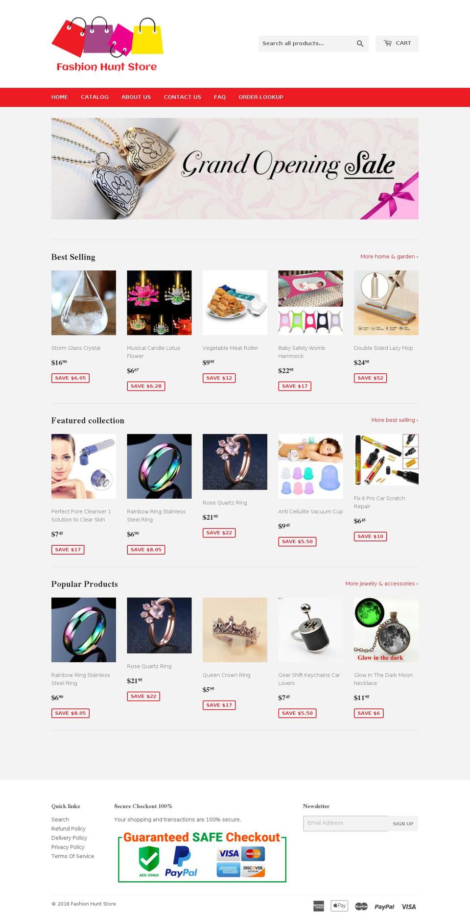 fashionhuntstore.com shopify website screenshot