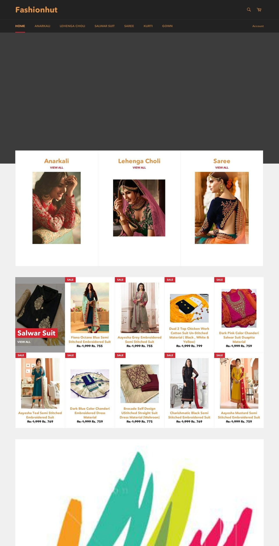 fashionhut.co.in shopify website screenshot