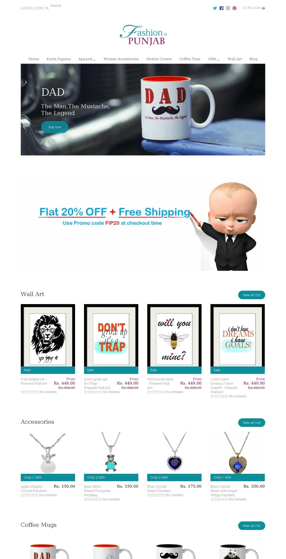 fashioninpunjab.com shopify website screenshot