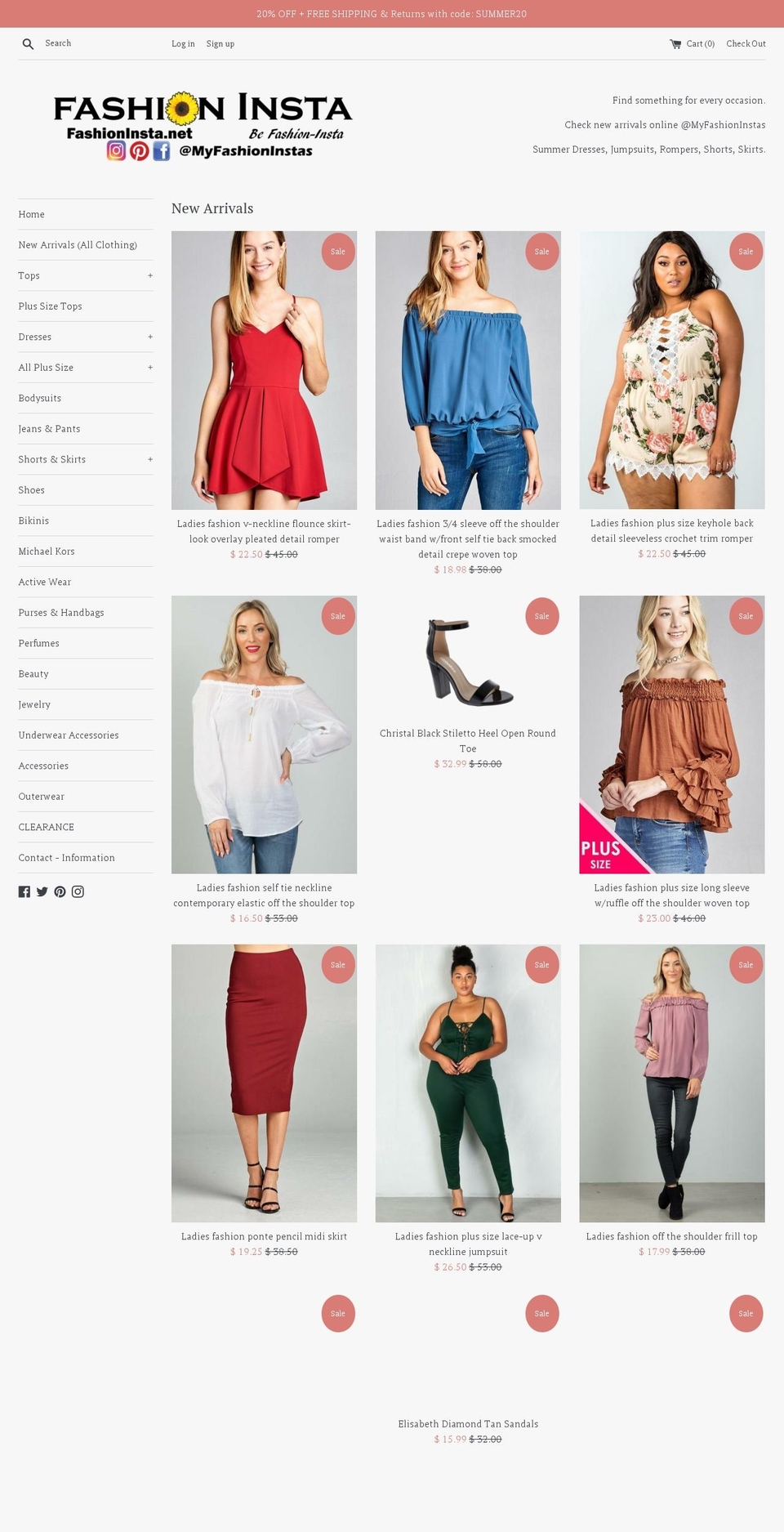 fashioninsta.net shopify website screenshot