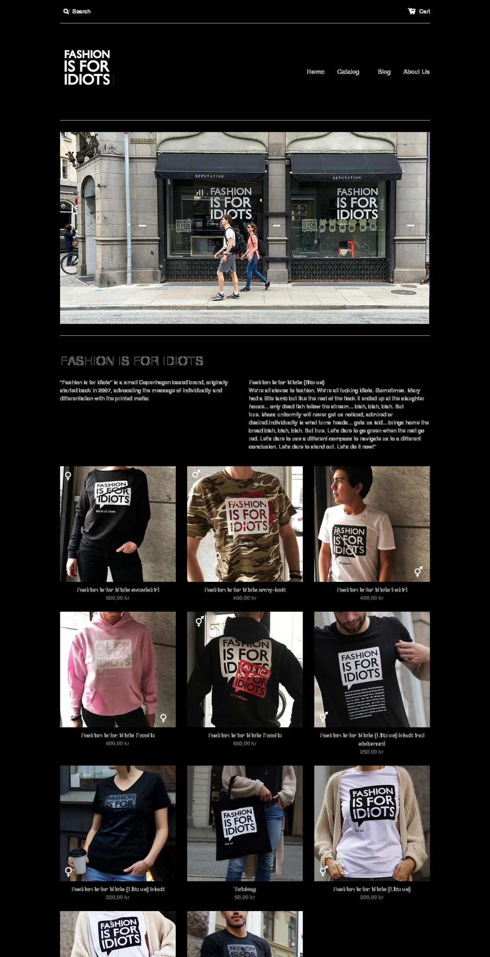 fashionisforidiots.com shopify website screenshot