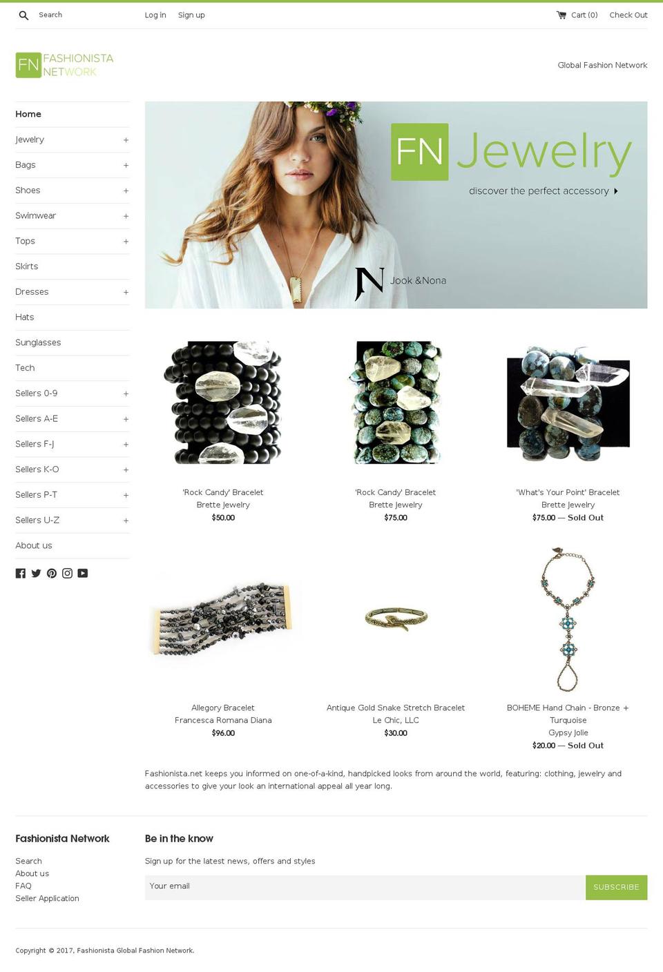 fashionista.net shopify website screenshot