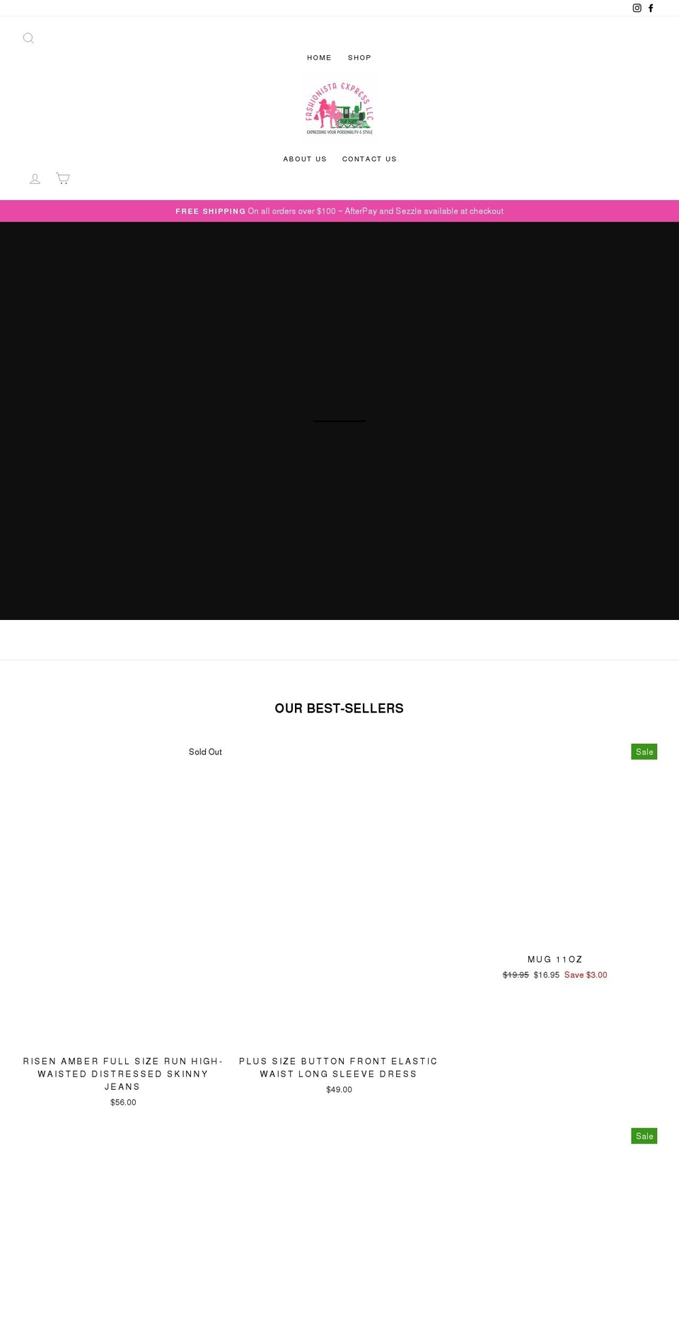 fashionistaexpress.com shopify website screenshot