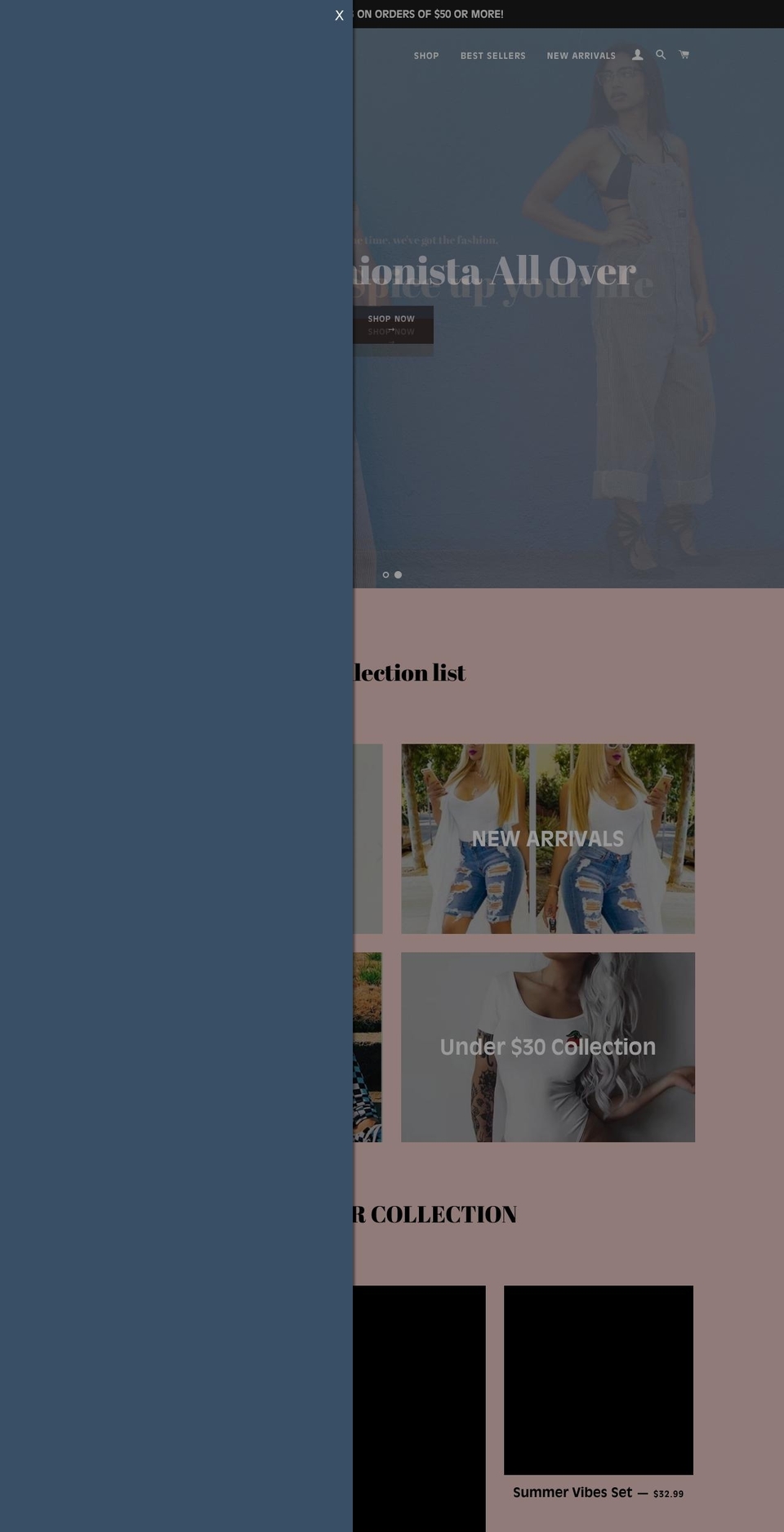 fashionistafashion.com — Shopify storefront screenshot