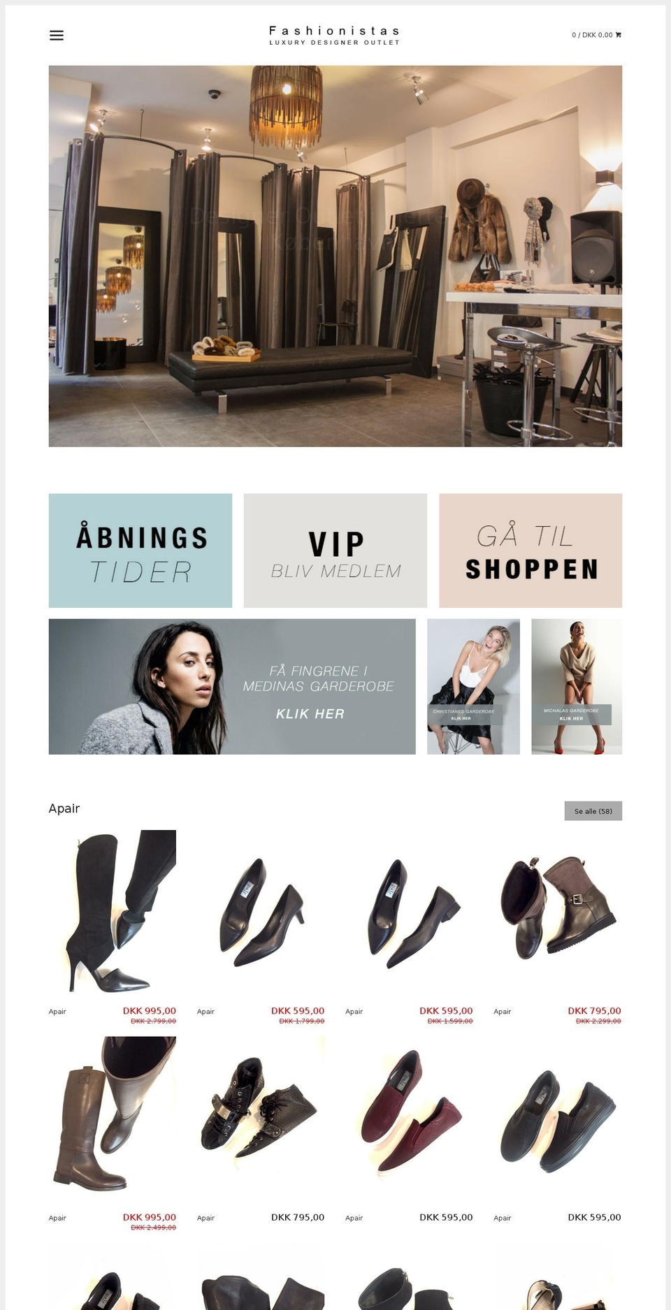 fashionistas.dk shopify website screenshot