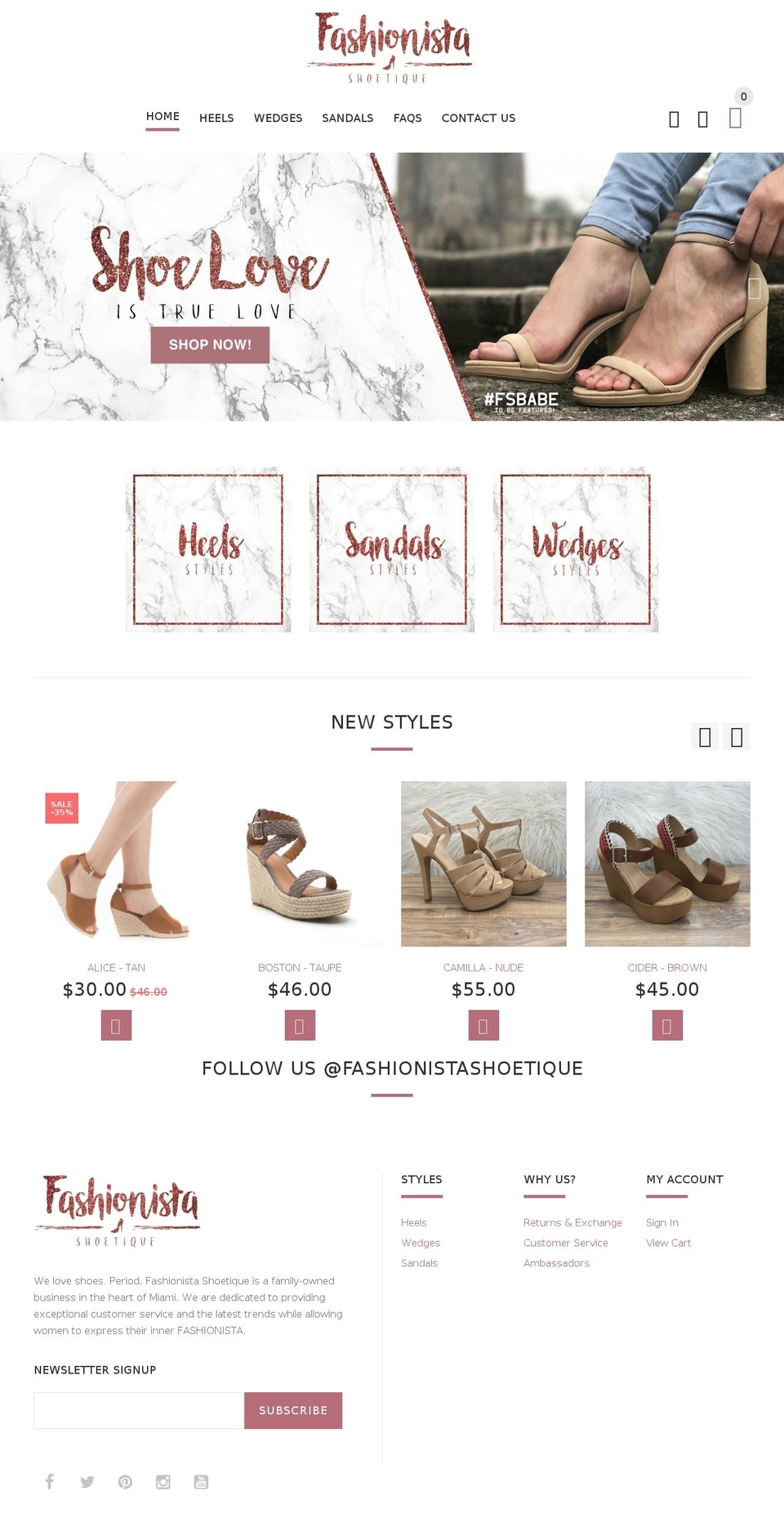 Final Design Shopify theme site example fashionistashoetique.com